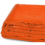 Super 6-Foot by 26-Foot Multi-Purpose 100% Waterproof Orange Heavy Duty PVC Vinyl Tarp Cover 12 Mil Thickness for Inflatables, Tents, and Weather Protection