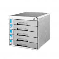 ZCCWJG File Cabinet, Desktop high Drawer Office Storage Box can be Locked (Aluminum Alloy 5 Layers) (Color : B)