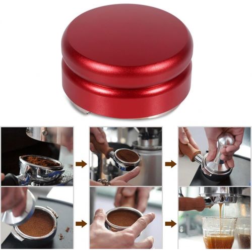  Fdit Edelstahl Smart Kaffee Espresso Tamper Kaffee Verteiler/Leveler Werkzeug 58 mm mit drei abgewinkelt Piste Barista Werkzeug und Zubehoer fuer Coffee Shop Supplies rot