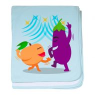 CafePress Emoji Eggplant Peach Dancing Baby Blanket, Super Soft Newborn Swaddle