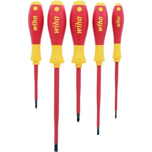  Wiha 32091 5-Piece 1000-Volt Slotted and Phillips Insulated Screwdriver Set