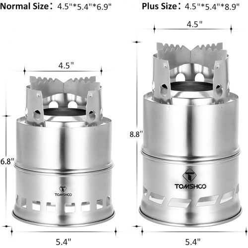  TOMSHOO Portable Folding Windproof Wood Burning Stove Compact Stainless Steel Alcohol Stove Outdoor Camping
