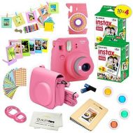 Fujifilm Instax Mini 9 Camera + Fuji INSTAX Instant Film (40 Sheets) + 14 PC Instax Accessories kit Bundle, Includes; Instax Case + Album + Frames & Stickers + Lens Filters + More