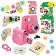 Fujifilm Instax Mini 9 Camera + Fuji INSTAX Instant Film (40 Sheets) + 14 PC Instax Accessories kit Bundle, Includes; Instax Case + Album + Frames & Stickers + Lens Filters + More