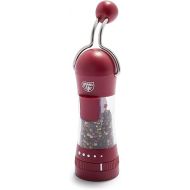 GreenLife Salt and Pepper Grinder, Mess-Free Ratchet Mill, Adjustable Coarseness and Easily Refillable, Red