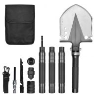 Yeacool Folding Shovel Military Multitool Tactical Spade for Camping Hiking Metal Detecting Backpacking Entrenching