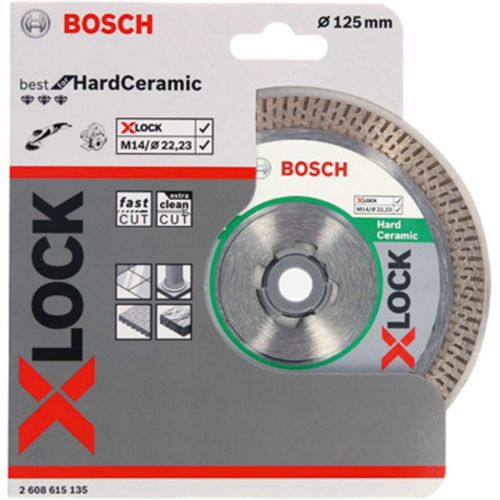  Bosch Professional 2608615135 Diamond Cutting Disc Best for Hard Ceramic X-Lock Diameter 125 mm Bore Diameter 22.23 mm