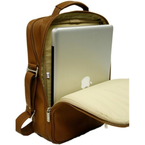  Piel Leather Laptop Shoulder Bag, Chocolate, One Size