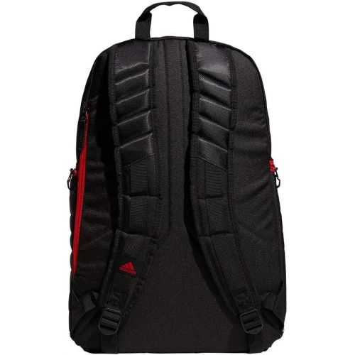 아디다스 adidas Unisex Tour Tennis Racquet Backpack, Black/White/Scarlet, ONE SIZE