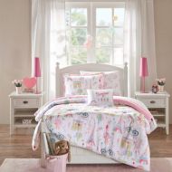 Nicole 8 Piece Girls Pink White I Love Paris Comforter Full Set, Cute Girly All Over France Inspired Bedding, Fun Pretty Eiffel Tower Bicycle Bike Hot Air Balloon Poodle Dog Themed Patter