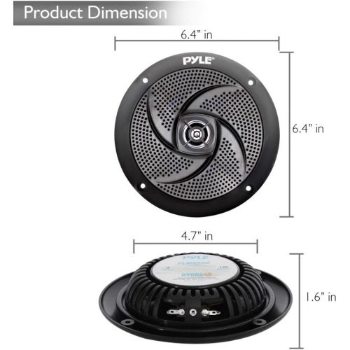  [아마존베스트]Pyle Marine Speakers - 5.25 Inch Low Profile Slim Style Waterproof Wakeboard Tower and Weather Resistant Outdoor Audio Stereo Sound System with 180 Watt Power - 1 Pair in Black (PL