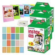 Fujifilm Instax Mini Instant Film, (6 Pack = 60 Sheets) for Fujifilm Mini 9 or Mini 8 Camera + 5 Colored Frames + 20 Assorted Colorful Sticker Frames + Microfiber Cloth by Quality
