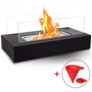 [아마존베스트]BRIAN & DANY Ventless Tabletop Portable Fire Bowl Pot Bio Ethanol Fireplace Indoor Outdoor Fire Pit in Black w/Fire Killer and Funnel