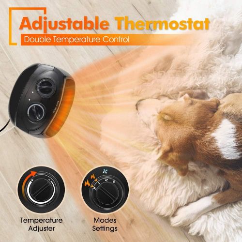  [아마존베스트]TRUSTECH Space Heater, 1500W Portable Heater, Up to 200sq, 3 Modes Adjustable, Tip-Over and Overheat Protection, Adjustable Thermostat, Fast Heat in 3s, PTC Heating Space heaters for Indoor
