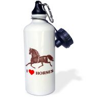 3dRose wb_220766_2Vintage Horse Illustration for Horse Lovers Everywhere Flip Straw Water Bottle, 21 oz, White
