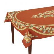 Occitan Imports Citrons Orange Rectangular French Tablecloth, Coated Cotton, 60 x 96 (6-8 people)