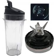 Joystar Nutri Blender Pro Extractor Blades and 16-Ounce (16 oz.) Cup with Sip & Seal Lid Fit for Ninja fit QB3000SS QB3000SSW and Ninja 2-in-1 QB3000 QB3004 QB3005(3, 16oz cup with lid +bl
