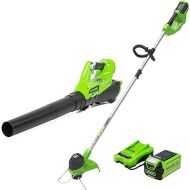 Greenworks 40V Cordless String Trimmer and Leaf Blower Combo Kit, 2.0Ah Battery and Charger Included