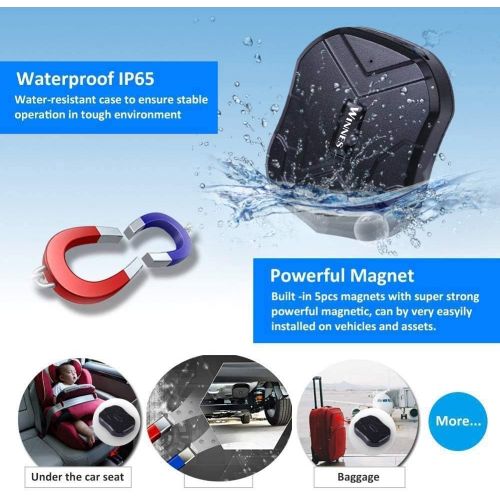  Zeerkeer Strong Magnetic GPS Tracker, Electronic Fence, Real Time Positioning, 3 Months, Standby for Car, Motorcycle, Vehicle, Truck, Boat, Alarm with App, Waterproof