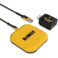 DEWALT Fast Wireless Charging Pad ? Type C Cable and AC Adapter Included ? 10W Max Qi Wireless Charger iPhone 14/13/12 Samsung Android ? Wireless Phone Charger Mat
