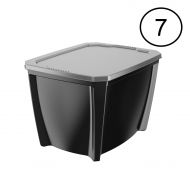 MRT SUPPLY Black 20 Gal Stackable Organization Storage Box Container (7 Pack) with Ebook
