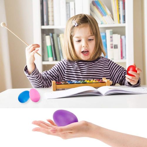 [아마존베스트]Augshy 40 Pieces Plastic Egg Shakers Percussion Musical Egg Maracas with a Storage Bag for Toys Music Learning DIY Painting(8 Different Colors)