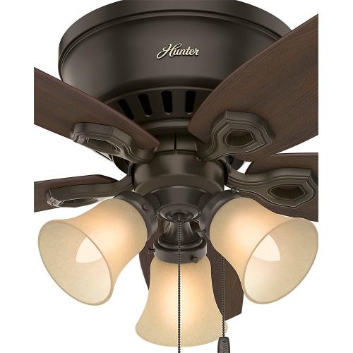  [아마존베스트]Hunter Fan Company 51091 Hunter Builder Indoor Low Profile Ceiling Fan with LED Light and Pull Chain Control, 42, New Bronze