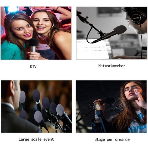  [아마존베스트]WELLXUNK Pack of 10 Microphone Windbreak Foam Microphone Cover, Hand Washable Wind Protection Microphone Cover Foam for KTV, Stage Performance, Outdoor Activities (Colour)