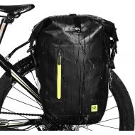 WATERFLY 25L Bike Bag Bike Pannier Bag Waterproof Bike Saddle Bag Extensible Bicycle Rear Seat Bag Shoulder Bag with Rain Cover for Riding Cycling