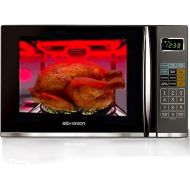 Emerson 1.2 Cu. Ft. Microwave Oven with Griller, Timer & LED Display 11 Power Levels, 9 Pre-Programmed Settings, Removable Glass Turntable with Child Save Lock, 1100W, Stainless Steel