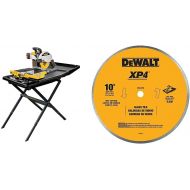 DEWALT Wet Tile Saw with Stand, 10-Inch (D24000S) & DWA4769 Continuous Rim Glass Tile Blade, 10
