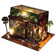 Digood 3D DIY Dollhouse Wooden Miniature Furniture Kit Mini House with LED Puzzle Decorate Creative Gifts