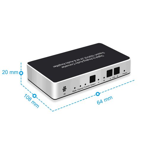  Dingsun Digital to Analog Audio Converter Optical to Analog Converter with Remote DAC Converter Support 192KHz/24bit, Remote Control Distance Up to 32Foot
