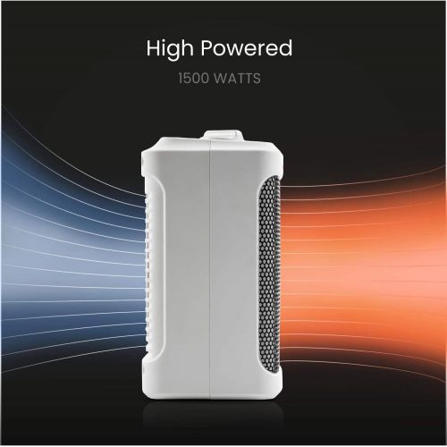 프로 [아마존베스트]Pro Breeze Space Heater  1500W Electric Heater with 3 Operating Modes and Adjustable Thermostat - Room Heater for Bedroom, Home, Office and Under Desk - White