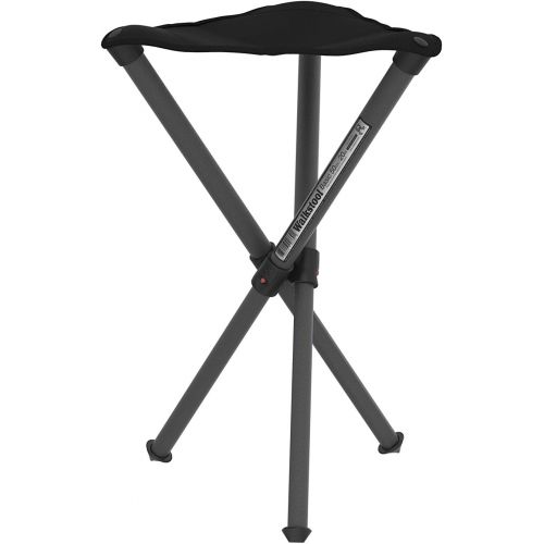  Walkstool - Basic Model - Black Color - 3 Legged Folding Stool in Aluminium - Height 20 to 24 - Maximum Load 330 to 385 kg - Made in Sweden
