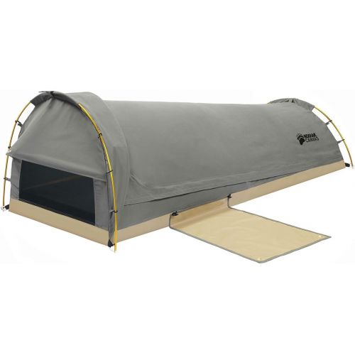 코디악캔버스 Kodiak Canvas 1-Person Canvas Swag Tent with Sleeping Pad, Olive, One Size