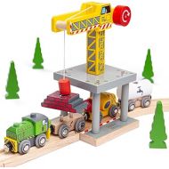 Bigjigs Rail Magnetic Big Yellow Crane - Other Major Wooden Rail Brands are Compatible