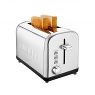 CUSINAID 2 Slice Toaster, Cool Touch Stainless Steel Toaster Two Slice Toaster with 7 Bread Shade Settings, Defrost/Reheat/Cancel Function, Extra Wide Slots, Removable Crumb Tray, 850W, Sil