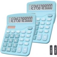 Calculator, BESTWYA Dual Power Handheld Desk Calculator with 12 Digit Large LCD Display Big Sensitive Button (Blue, Pack of 2)