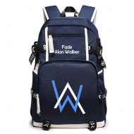 YOURNELO Faded Alan Walker High Capacity Backpack Canvas School Bag Bookbag (B Blue1)