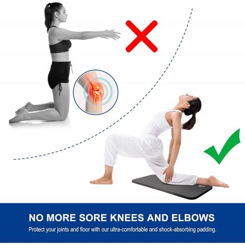  MRO Yoga Knee Pad Cushion ?Premium Exercise Knee Pad - Eliminate Pain During Home Workout - Extra Padding & Support for Knees, Wrists, Elbows - Complements Your Yoga Mat 24X10X0.6