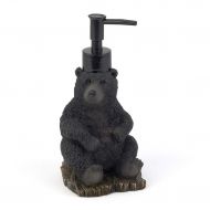 MISC Black Bear Soap Dispenser, Rustic Design Bears Animal Themed Bathroom Accessory Lotion Pump, Hunting Lodge Cabin Cottage Washroom Accent, Resin