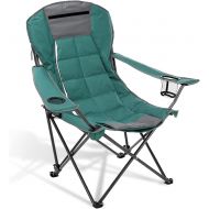 ARROWHEAD OUTDOOR Portable Folding Hybrid 2-in1 Camping Chair, Adjustable Recline, Vent, Padding, Cup Holder & Storage Pouch, Heavy-Duty, Oversize, Supports 300lbs, Includes Bag, U
