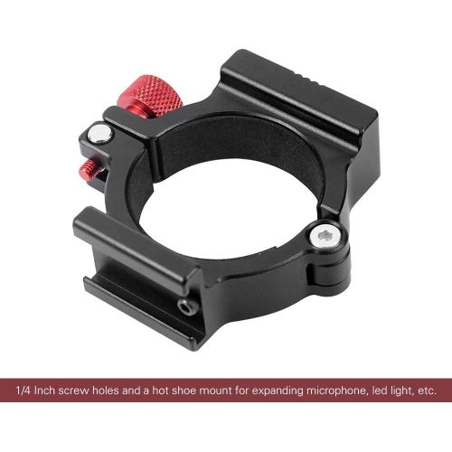  Andoer Extension Bracket Clip Holder Adapter Ring Clamp with 1/4 Inch Screw Holes & Hot Shoe Mount for Microphone LED Light Photography Accessories for Zhiyun Smooth 4 Handheld Gim
