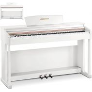 UMP-100 88 Key Weighted Keyboard Piano with Furniture Stand｜Power Adapter｜Triple Pedal & MIDI Connecting - Full Size Digital Electric Piano for Beginners & Pros (White)