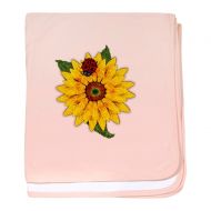 CafePress - Mosaic Sunflower with Lady Bug - Baby Blanket, Super Soft Newborn Swaddle