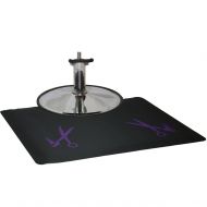 LCL Beauty 1/2 Rectangle Anti Fatigue Beauty Barber Floor Mat with Purple Salon Scissor Design