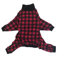 Tooth & Honey Tooth and Honey Pit Bull Pajamas/Buffalo Plaid/Lightweight Pullover Pajamas/Full Coverage Dog pjs/Updated FIT
