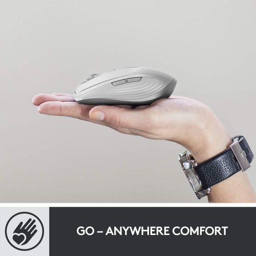 로지텍 Logitech MX Anywhere 3 Compact Performance Mouse, Wireless, Comfort, Fast Scrolling, Any Surface, Portable, 4000DPI, Customizable Buttons, USB-C, Bluetooth - Graphite