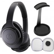Audio-Technica ATH-SR30BTBK Bluetooth Wireless Over-Ear Headphones (Charcoal Gray) with Case and Stand Bundle (3 Items)